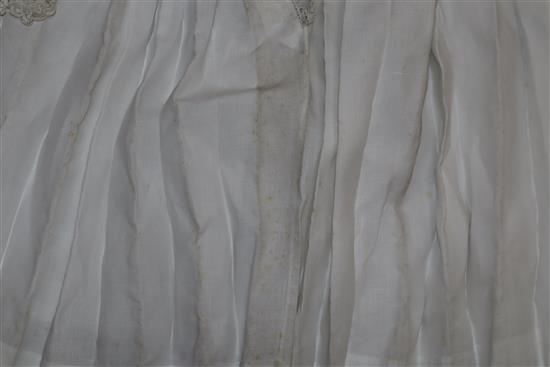 Three linen French priests garments with ecclesiastical crochet